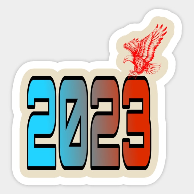 The eagle is the king of flight 2023 T-Shirt Sticker by Ericmas